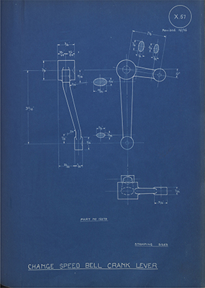 A.J Stevens & Co LTD 15079 Change Speed Bell Lever Crank WH Tildesley Forging Technical Drawing