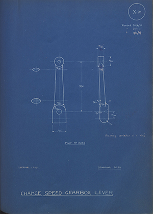 A.J Stevens & Co LTD 15080 Change Speed Gearbox Lever WH Tildesley Forging Technical Drawing