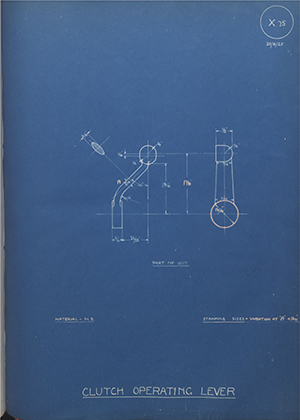 A.J Stevens & Co LTD 15117 Clutch Operating Lever WH Tildesley Forging Technical Drawing