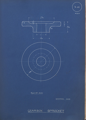 A.J Stevens & Co LTD 15121 Gearbox Sprocket WH Tildesley Forging Technical Drawing