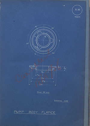 A.J Stevens & Co LTD 15137 Pump Body Flange WH Tildesley Forging Technical Drawing