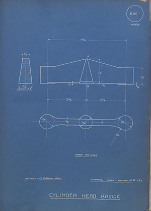 A.J Stevens & Co LTD 15162 Cylinder Head Bridge WH Tildesley Forging Technical Drawing