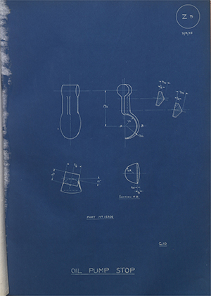 A.J Stevens & Co LTD 15356 Oil Pump Stop WH Tildesley Forging Technical Drawing