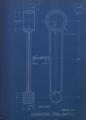 A.J Stevens & Co LTD 15515 Connecting Rod - 3 1/2HP 5x5 WH Tildesley Forging Technical Drawing