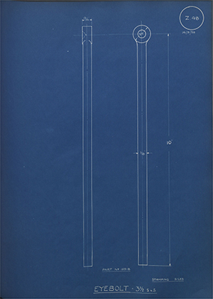 A.J Stevens & Co LTD 15518 Eyebolt - 3 1/2 5x5 WH Tildesley Forging Technical Drawing