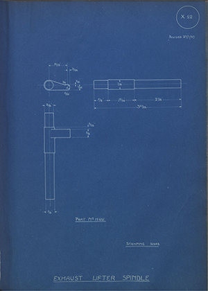 A.J Stevens & Co LTD 15651 Exhaust Lifter Spindle WH Tildesley Forging Technical Drawing