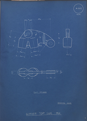 A.J Stevens & Co LTD 15822 Girder Top Lug - RH WH Tildesley Forging Technical Drawing