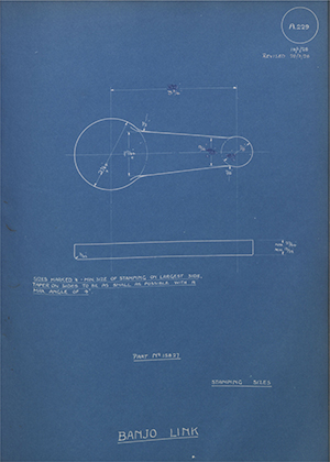 A.J Stevens & Co LTD 15827 Banjo Link WH Tildesley Forging Technical Drawing