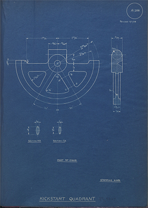 A.J Stevens & Co LTD 15909 Kickstart Quadrant WH Tildesley Forging Technical Drawing