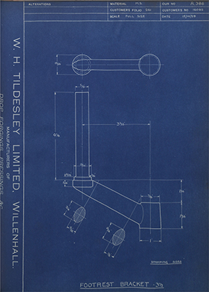 A.J Stevens & Co LTD 16082 Footrest Bracket - 3 1/2