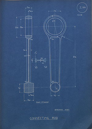 A.J Stevens & Co LTD 20025 Connecting Rod WH Tildesley Forging Technical Drawing