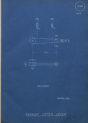 A.J Stevens & Co LTD 20072 Exhaust Lifter Spindle WH Tildesley Forging Technical Drawing