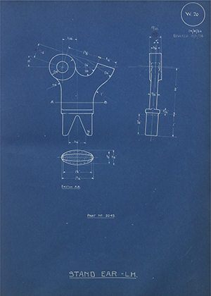 A.J Stevens & Co LTD 2042 Stand Ear - LH WH Tildesley Forging Technical Drawing