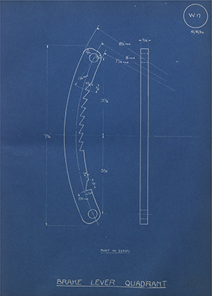 A.J Stevens & Co LTD 2255F1 Brake Lever Quadrant WH Tildesley Forging Technical Drawing