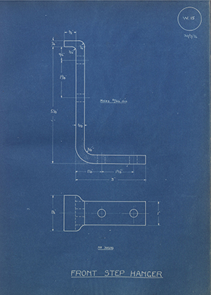 A.J Stevens & Co LTD 30232 Front Step Hanger WH Tildesley Forging Technical Drawing