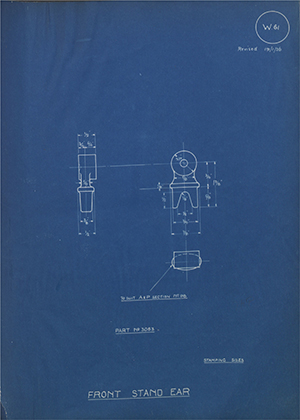 A.J Stevens & Co LTD 3063 Front Stand Ear WH Tildesley Forging Technical Drawing