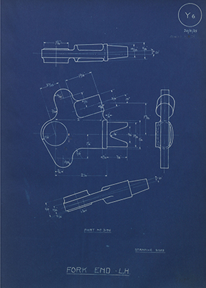 A.J Stevens & Co LTD 3195 Fork End - LH WH Tildesley Forging Technical Drawing