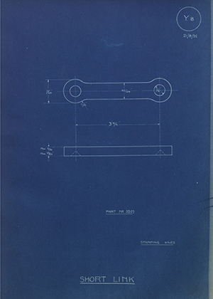 A.J Stevens & Co LTD 3207 Short Link WH Tildesley Forging Technical Drawing