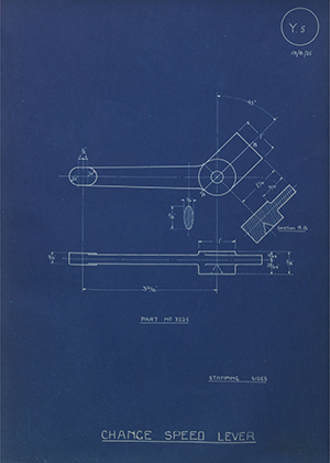 A.J Stevens & Co LTD 3225 Change Speed Lever WH Tildesley Forging Technical Drawing