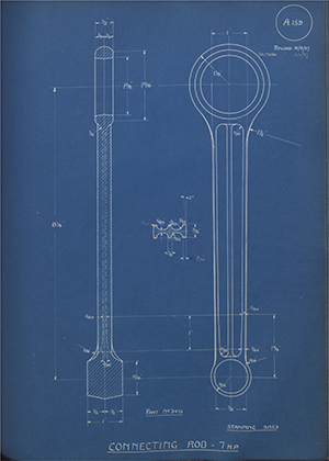 A.J Stevens & Co LTD 3473 Connecting Rod 7HP WH Tildesley Forging Technical Drawing