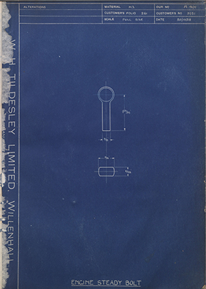 A.J Stevens & Co LTD 3571 Engine Steady Bolt WH Tildesley Forging Technical Drawing