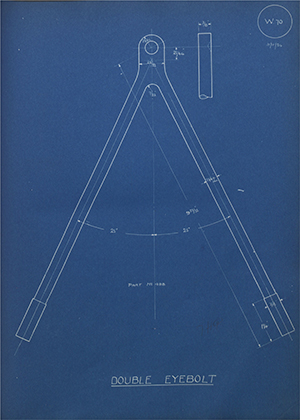 A.J Stevens & Co LTD 488 Double Eyebolt WH Tildesley Forging Technical Drawing