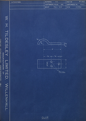 A.J Stevens & Co LTD 54971 Clip WH Tildesley Forging Technical Drawing