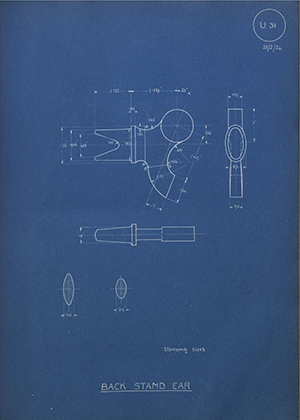 A.J Stevens & Co LTD  Back Stand Ear WH Tildesley Forging Technical Drawing