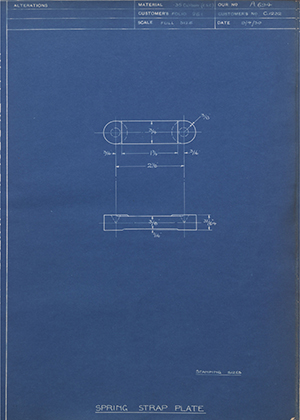 A.J Stevens & Co LTD C.1232 Spring Strap Plate WH Tildesley Forging Technical Drawing