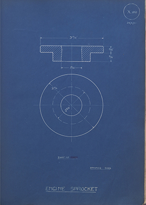 A.J Stevens & Co LTD  Engine Sprocket WH Tildesley Forging Technical Drawing