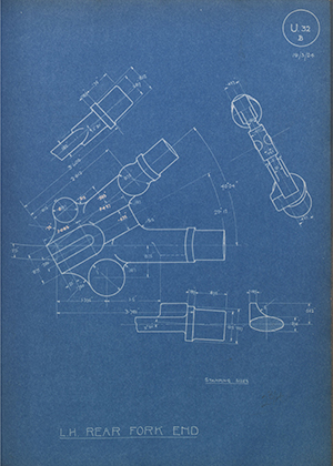 A.J Stevens & Co LTD  LH Rear Fork End WH Tildesley Forging Technical Drawing