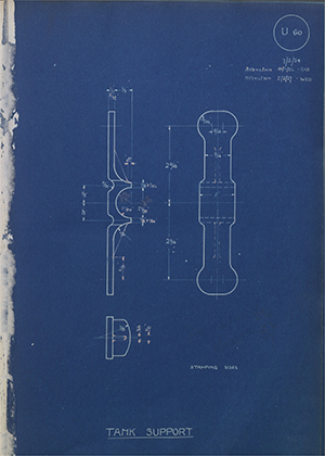 A.J Stevens & Co LTD  Tank Support WH Tildesley Forging Technical Drawing