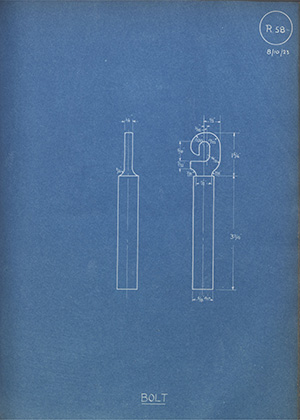 A.V Roe & Company Ltd Bolt WH Tildesley Forging Technical Drawing