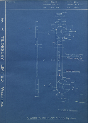 Abingdon King Dick Co LTD A2152 Spanner - Double Open End - 5/16