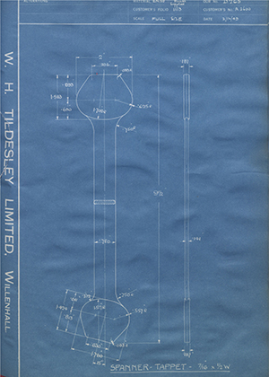 Abingdon King Dick Co LTD A2600 Spanner Tappet - 7/16
