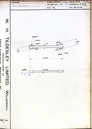 Abingdon King Dick Co LTD A3431  WH Tildesley Forging Technical Drawing