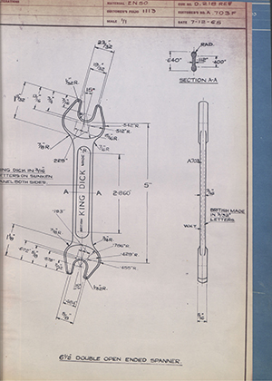 Abingdon King Dick Co LTD A703 Spanner - 5/16