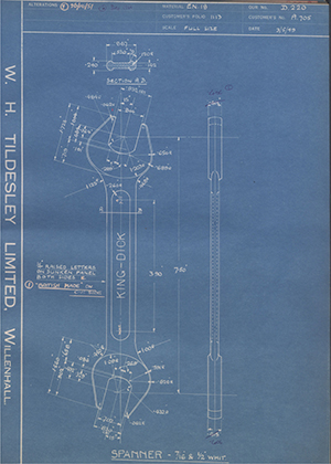Abingdon King Dick Co LTD A705 Spanner - 7/16