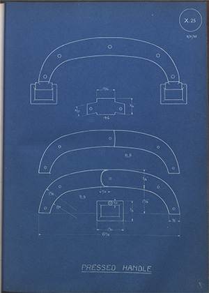 Abraham Wilks Pressed Handle WH Tildesley Forging Technical Drawing