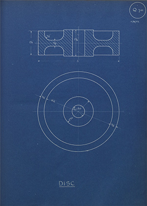 Acme Steel & Foundry Co Disc WH Tildesley Forging Technical Drawing