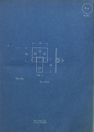 Acme Steel & Foundry Co J.S.W.G Hinge WH Tildesley Forging Technical Drawing