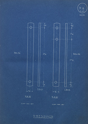 Acme Steel & Foundry Co Pressings WH Tildesley Forging Technical Drawing