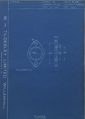 Albion Motors 1804Z132 Flange WH Tildesley Forging Technical Drawing