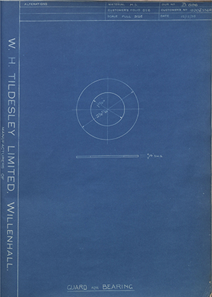 Albion Motors 1820Z336A Guard for Bearing WH Tildesley Forging Technical Drawing