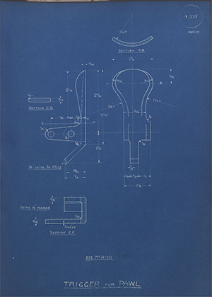 Albion Motors 1981D Trigger for Pawl WH Tildesley Forging Technical Drawing