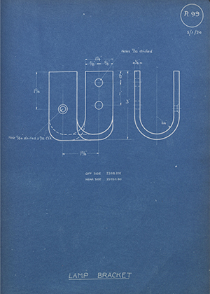 Albion Motors 2308237 OS / 2208280 NS Lamp Bracket WH Tildesley Forging Technical Drawing