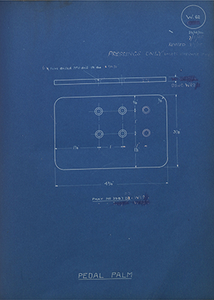 Albion Motors 3987D Pedal Palm WH Tildesley Forging Technical Drawing