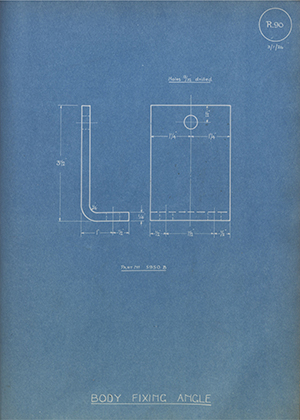 Albion Motors 5950B Body Fixing Angle WH Tildesley Forging Technical Drawing