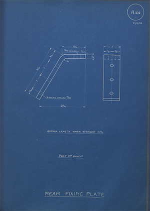 Albion Motors 6063F Rear Fixing Plate WH Tildesley Forging Technical Drawing