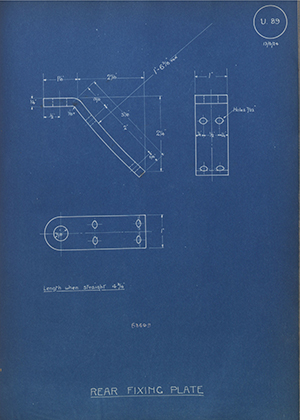 Albion Motors 6369R Rear Fixing Plate WH Tildesley Forging Technical Drawing